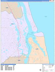 St. Augustine Wall Map Color Cast Style 2026